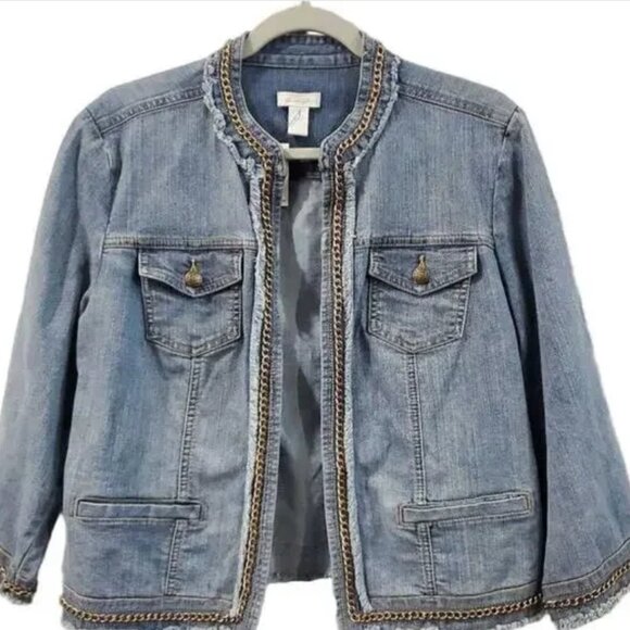 Chico's Jean Jacket - Picture 1 of 12